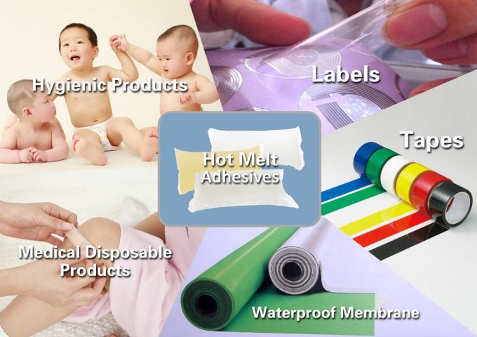Caucho adhesivo elástico del PSA del derretimiento caliente basado para los pañales adultos del bebé 3