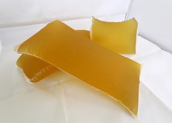 Etiquetas de mensajería Fusión en caliente PSA Adhesivo Buena unión Amarillo Color transparente